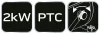 Ipari PTC elektromos kerámia hősugárzó 2 kW, két fokozat, állítható szög, levehető fogantyú, 197 m3/óra