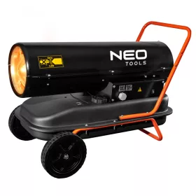   Gázolajos hőlégbefúvó, 30kW, 34L, fogyasztás 2.8L/óra, teljesítmény 750 m3/óra, kerekekkel