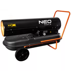   Gázolajos hőlégbefúvó, 50kW, 50L, fogyasztás 4.7L/óra, teljesítmény 1100 m3/óra, kerekekkel