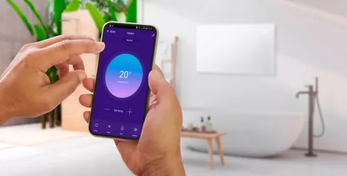 Elektromos fűtőpanel 1000W, IP24, WiFi, Tuya app, érintőpanel, távirányító, 24 óra programozhatóság
