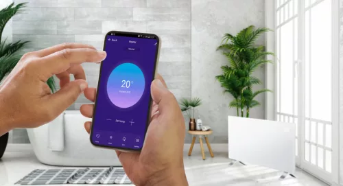 Elektromos fűtőpanel 1000W, IP24, WiFi, Tuya app, érintőpanel, távirányító, 24 óra programozhatóság