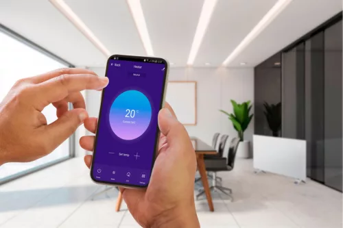 Elektromos fűtőpanel 2000W, IP24, WiFi, Tuya app, érintőpanel, távirányító, 24 óra programozhatóság