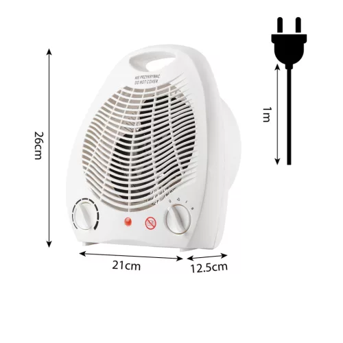 Fűtőventilátor, álló, 2 fokozatú, 1000/2000W