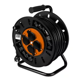   Kábeldob, hosszabbító, 20m/3x1.5mm2 réz kábel, 230V, IP20, hőkioldó, műanyag dob, fém keret 