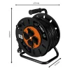 Kábeldob, hosszabbító, 40m/3x2.5mm2 réz kábel, 230V, IP20, hőkioldó, műanyag dob, fém keret 