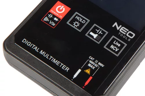 Multiméter digitális, AC V, DC V, AC A, DC A, ellenállás, hőmérő