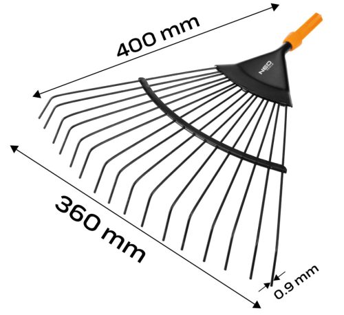 Gereblye, 16 fogú, 360mm, acél, Neo Click System