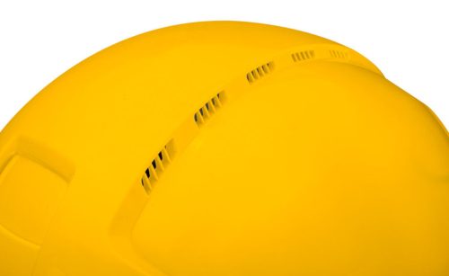 Védősisak magasban végzett munkához, sárga színű