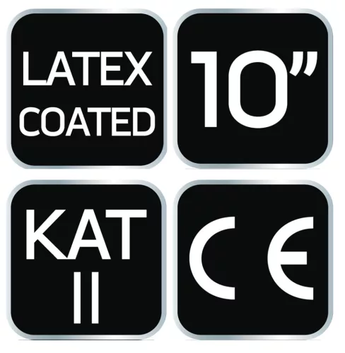 Munkakesztyű latex bevonatú pamut poliészterrel, 2143x, 10", min. rendelés: 5pár