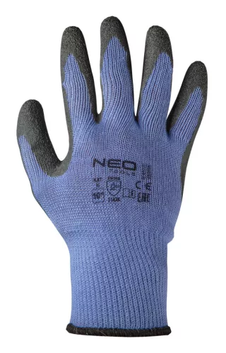 Munkakesztyű latex bevonatú pamut poliészterrel, 2143x, 9", min. rendelés: 5pár