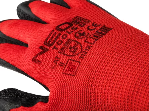 Munkakesztyű latex bevonatú poliészter, 3121x, 10", rendelési egység: 12db