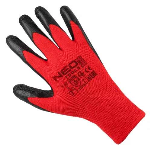 Munkakesztyű latex bevonatú poliészter, 3121x, 7", rendelési egység: 12db