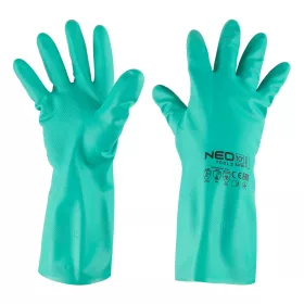   Munkakesztyű, vegyszerálló nitril, hosszú szárral, 10"