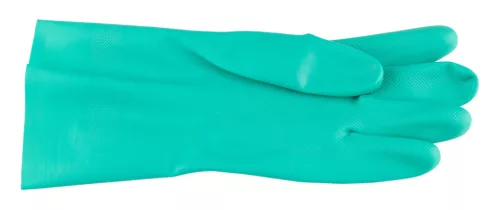 Munkakesztyű, vegyszerálló nitril, hosszú szárral, 10"