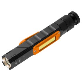   Zseblámpa, tölthető, 2 funkciós, USB, 300lum, CREE XPE + COB LED, 3W