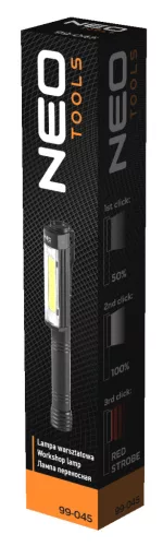 Műhely-vizsgálólámpa, elemes 3xAA, 4W, 400lum COB LED