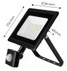 Reflektor, mozgásérzékelős, 230V/30W, 2400 lum, SMD led