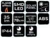 Kerti napelemes állólámpa, SMD LED, Láng effektus, 1W, 35 lumen