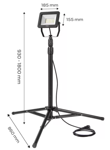 Reflektor állványos 230V/50W, 4500lum, smd LED, max. 1.8m