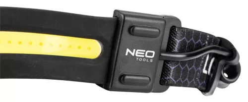 Fejlámpa, XPG+COB LED, 400lum fényerő, abs és gumi pánt, beépített akku, töltéskijelző