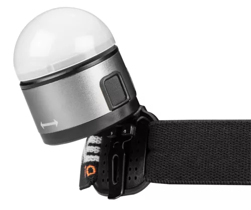 Fejlámpa levehető pánttal, mágnes és sapkarögzítő lehetőség, fehér és vörös LED, USB töltőkábel, 250+200lum