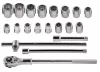 Dugókulcskészlet 3/4", 21db 